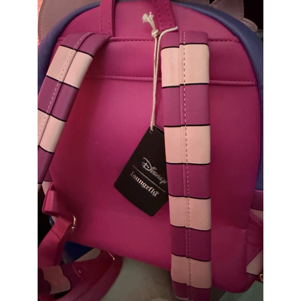 Loungefly Disney Cheshire Cat Alice in Wonderland Pink Purple Mini Backpack - Picture 2 of 2